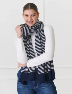 Joseph Cashmere Scarf Navy grey