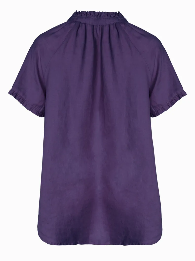 Kell Bell Linen Shirt Navy