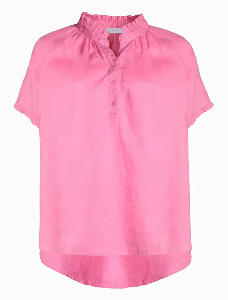 Kell Bell Linen Shirt Pink