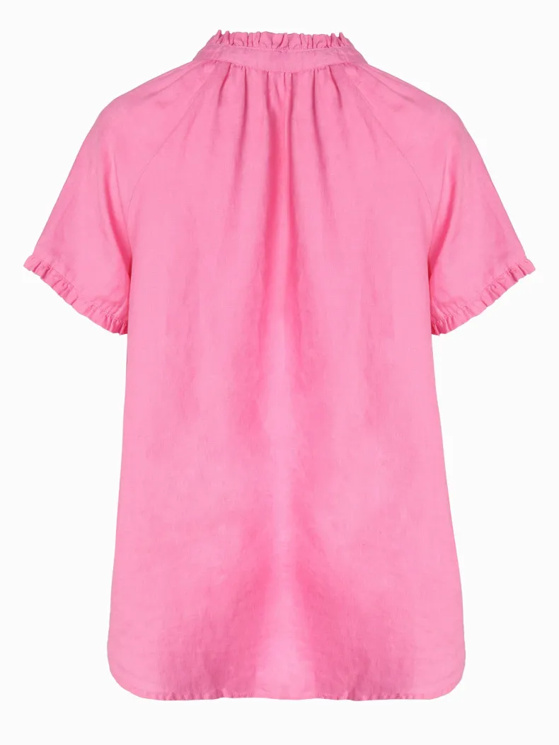 Kell Bell Linen Shirt Pink