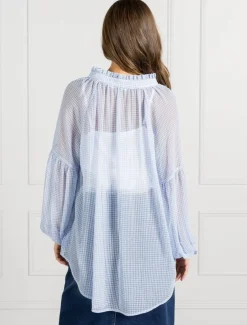 Kell Gingham Top Ice Blue- FINAL SALE