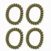 Khaki Spiral Hair Ties Pack of 4