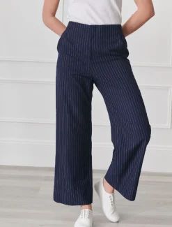 Kirsty Chalk Striped Pant Navy