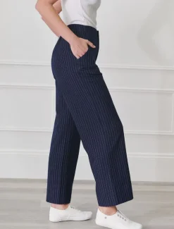 Kirsty Chalk Striped Pant Navy