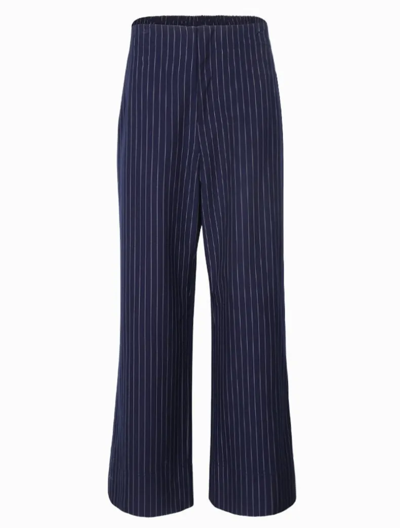 Kirsty Chalk Striped Pant Navy