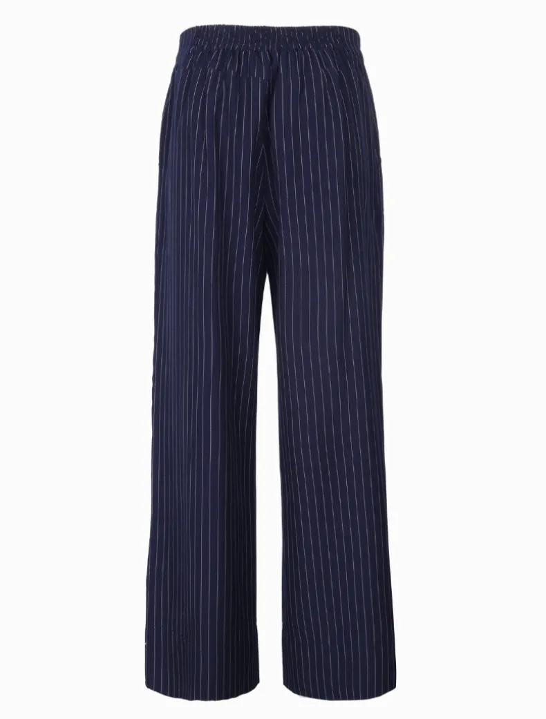 Kirsty Chalk Striped Pant Navy