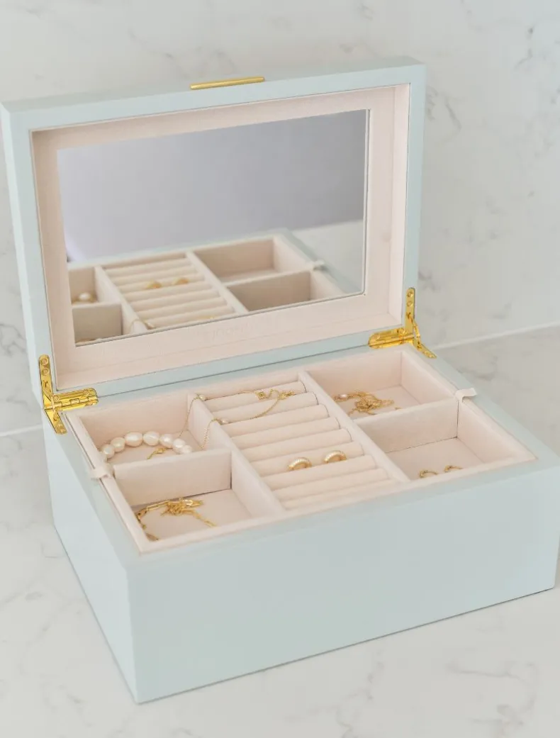 Lacquered Jewellery Box Blue Large