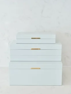 Lacquered Jewellery Box Blue Large