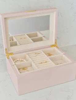 Lacquered Jewellery Box Pink Large