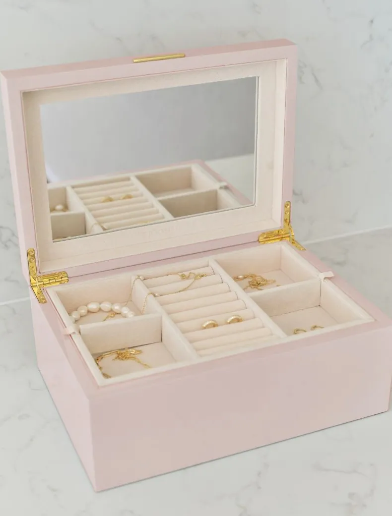 Lacquered Jewellery Box Pink Large