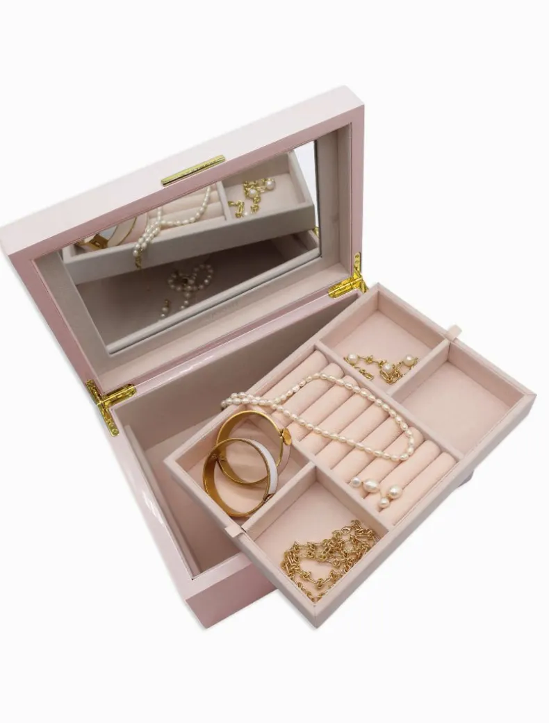 Lacquered Jewellery Box Pink Large