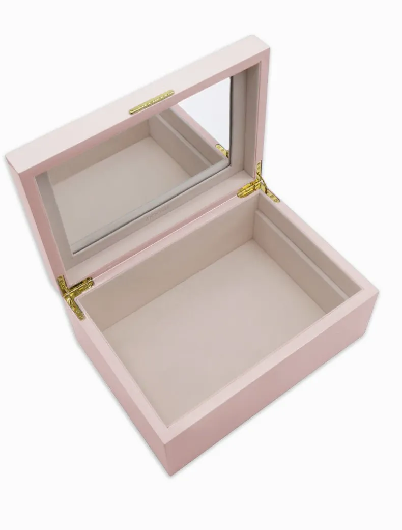Lacquered Jewellery Box Pink Large