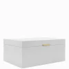 Lacquered Jewellery Box White Large