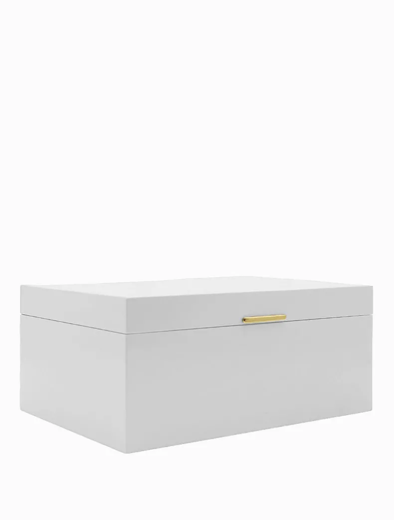 Lacquered Jewellery Box White Large