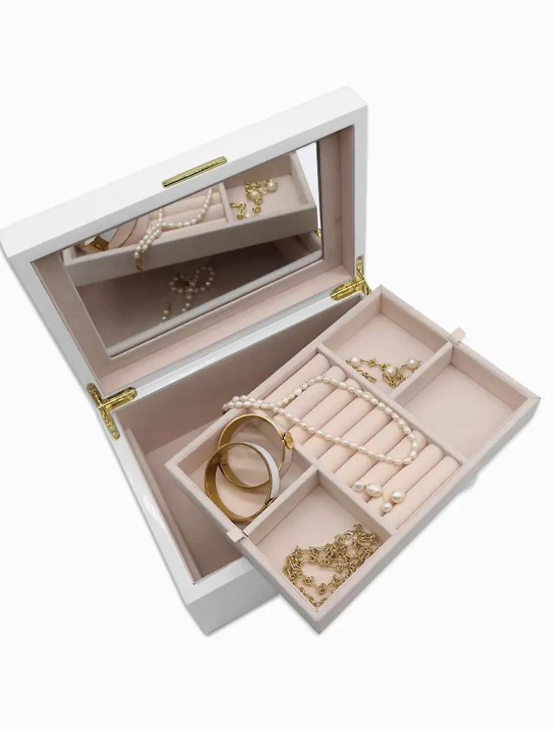 Lacquered Jewellery Box White Large