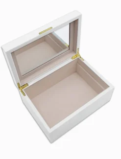 Lacquered Jewellery Box White Large
