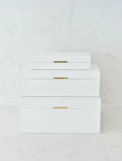 Lacquered Jewellery Box White Large