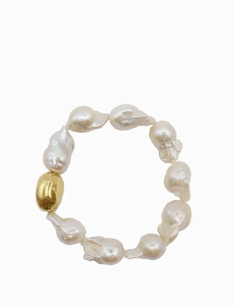 Large Baroque Pearl Bean Bracelet