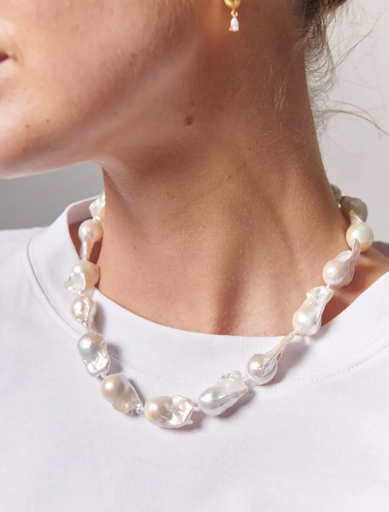 Large Baroque Pearl Necklace