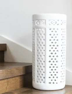 Lattice Umbrella Stand White