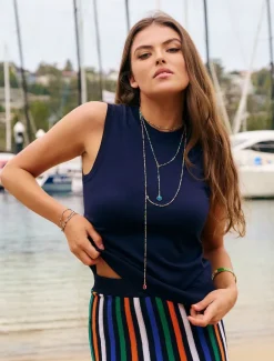 Layla Knit Tank Navy- FINAL SALE