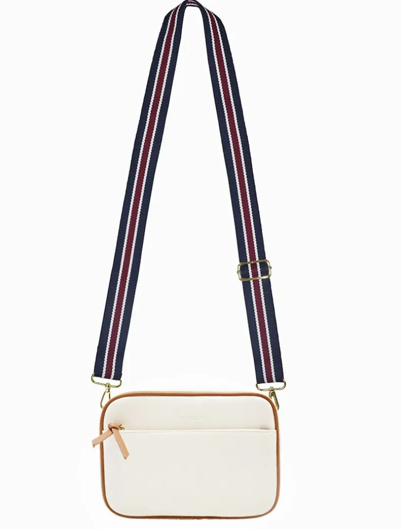 Leah Canvas Cross Body Bag White
