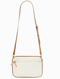 Leah Canvas Cross Body Bag White