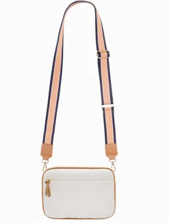 Leah Cross Body Bag Dual Tone White Tan