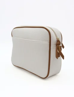Leah Cross Body Bag Dual Tone White Tan