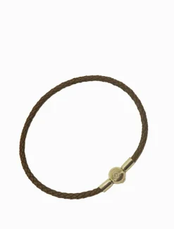 Leather Insignia Bracelet Chocolate