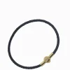 Leather Insignia Bracelet Black
