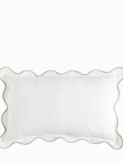 Linen Scallop Cushion 30cm x 50cm