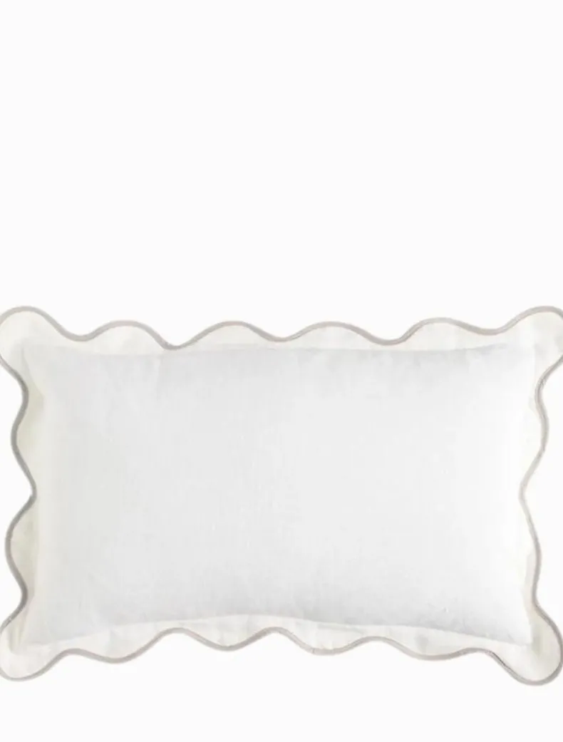 Linen Scallop Cushion 30cm x 50cm