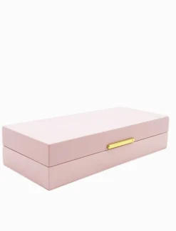 Long Lacquered Jewellery Box Pink