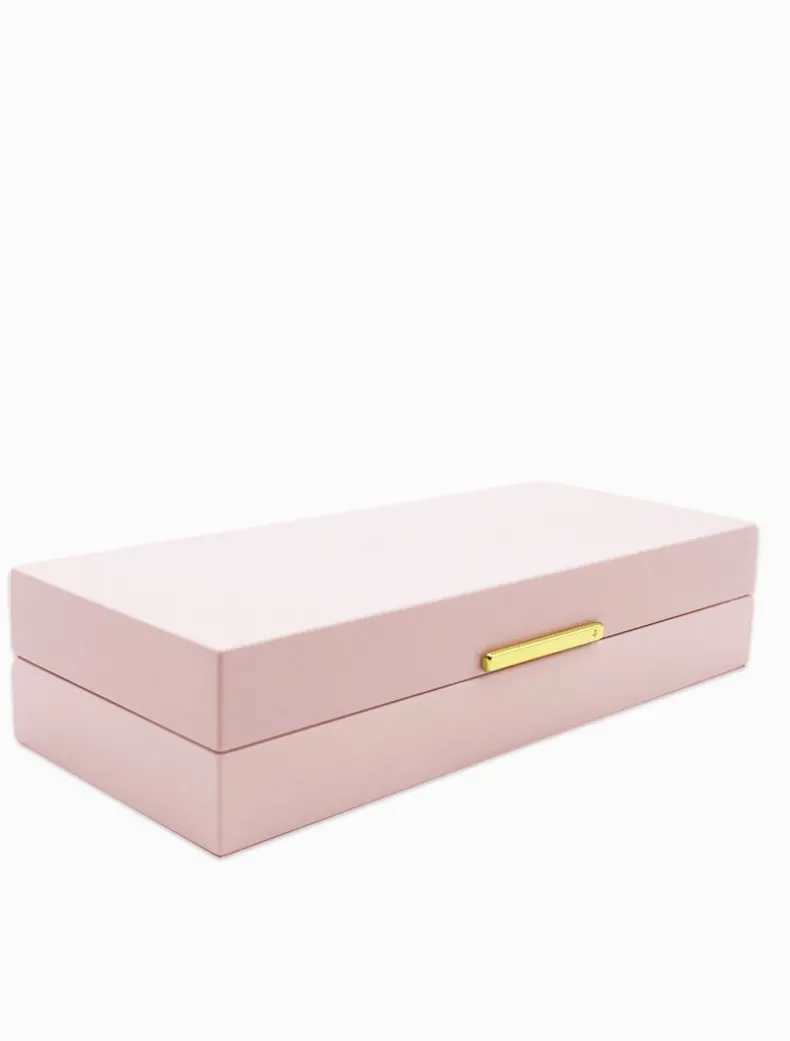 Long Lacquered Jewellery Box Pink