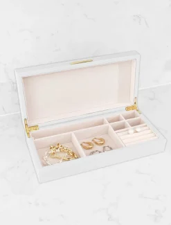 Long Lacquered Jewellery Box White