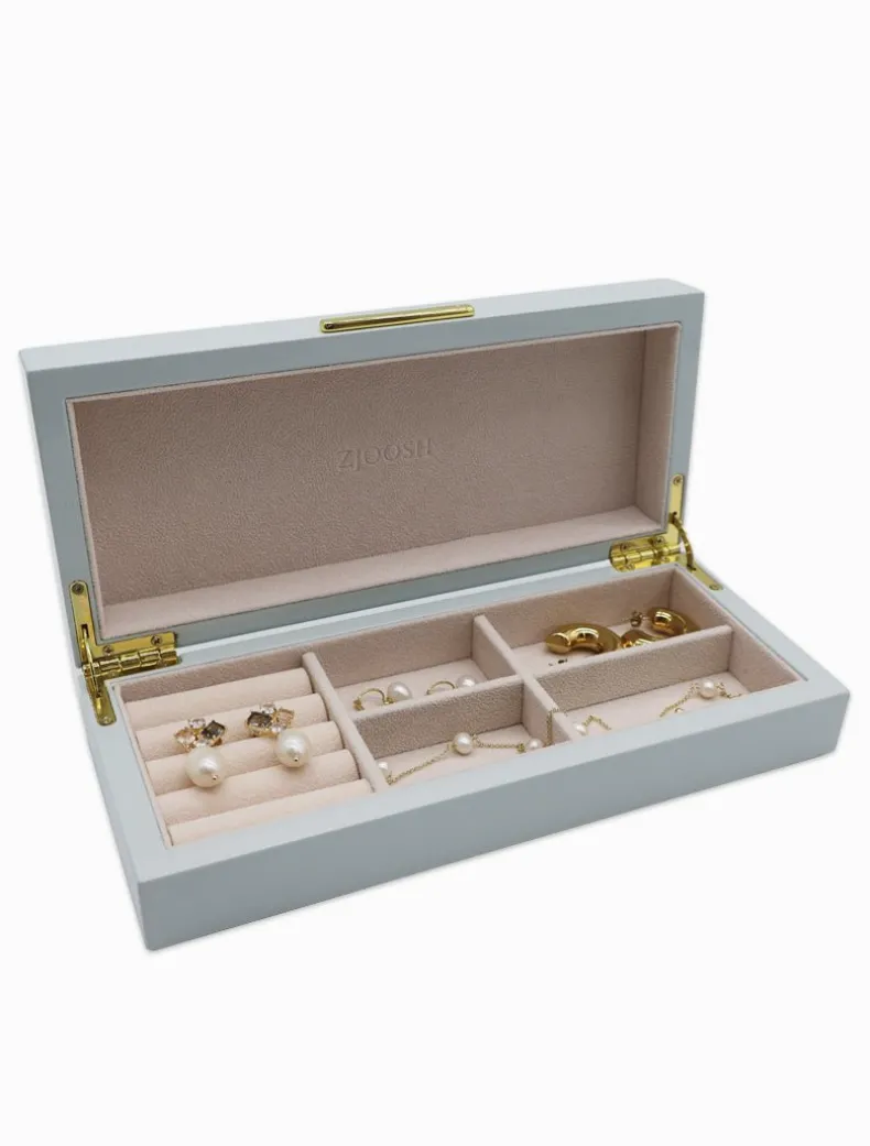 Long Lacquered Jewellery Box Blue