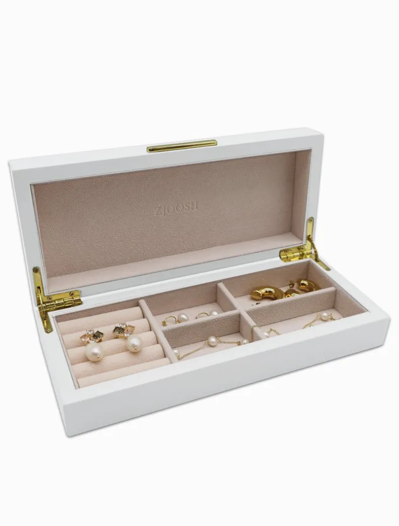 Long Lacquered Jewellery Box White