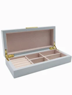 Long Lacquered Jewellery Box Blue