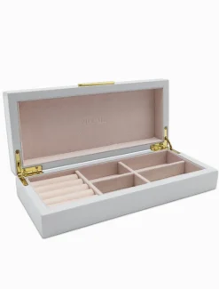 Long Lacquered Jewellery Box White