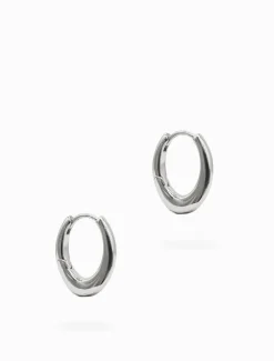 Long Oval Hoops Silver