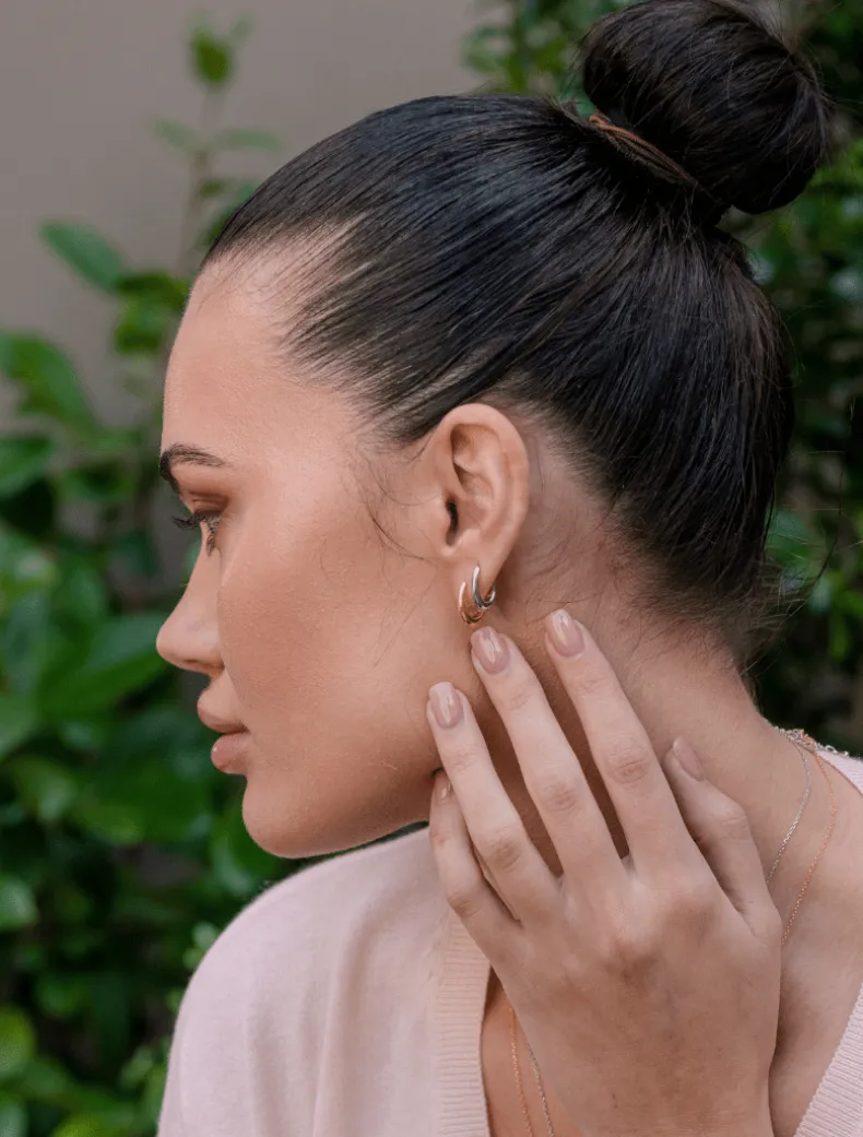 Long Oval Hoops Silver