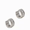 Lucienne Baguette Huggie Hoops Rhodium