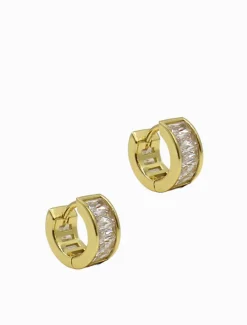 Lucienne Baguette Huggie Hoops Gold