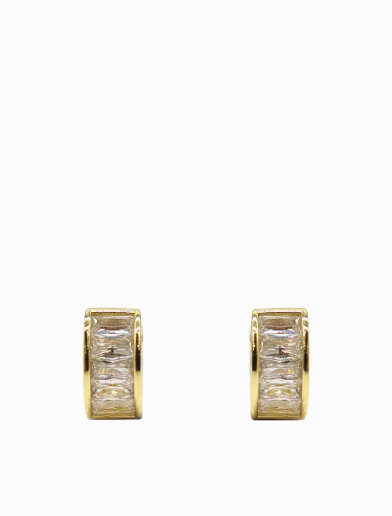 Lucienne Baguette Huggie Hoops Gold