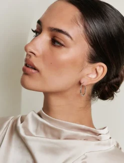 Lucienne Bamboo Hoops Rhodium