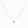 Lucienne Bezel Set Pendant Necklace Rhodium