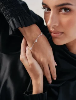 Lucienne Cubic Zirconia Spaced Bracelet Rhodium