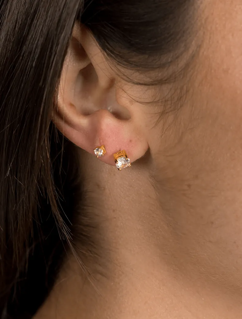Lucienne Cubic Zirconia Studs 3mm Gold