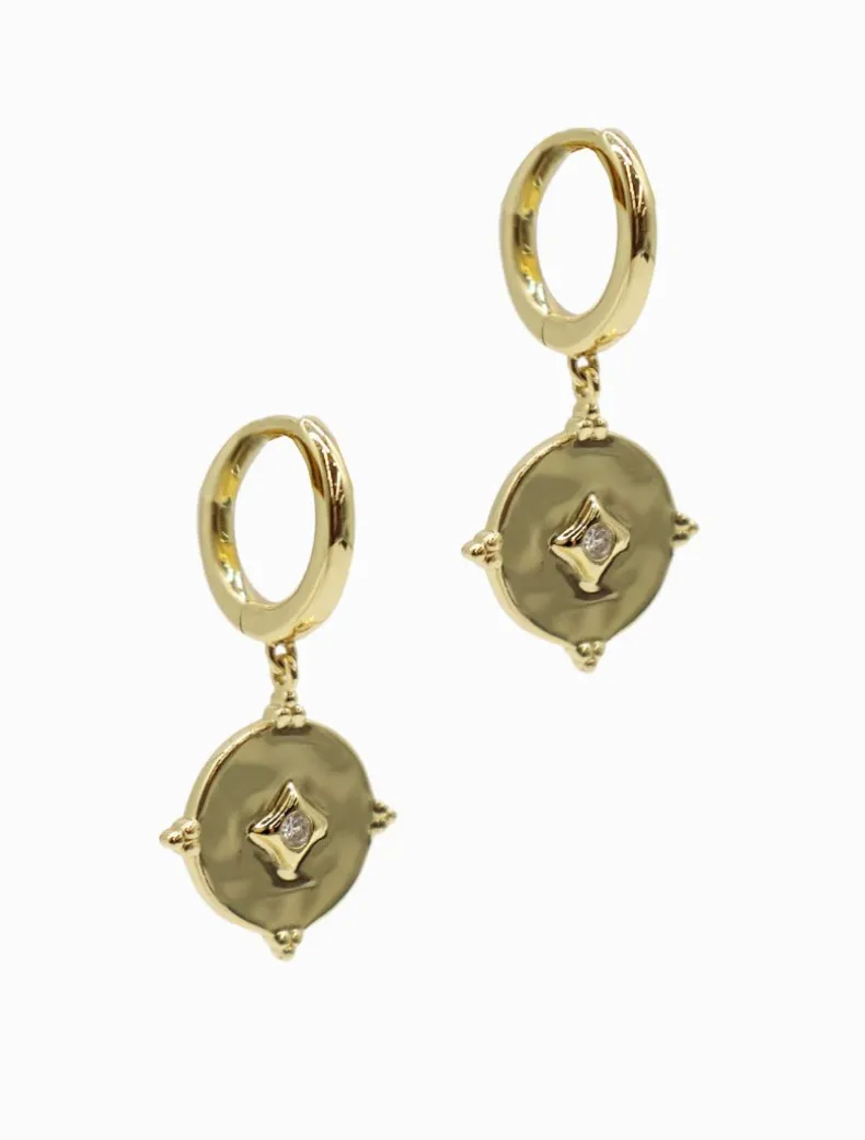 Lucienne Disk and Crystal Drops Gold